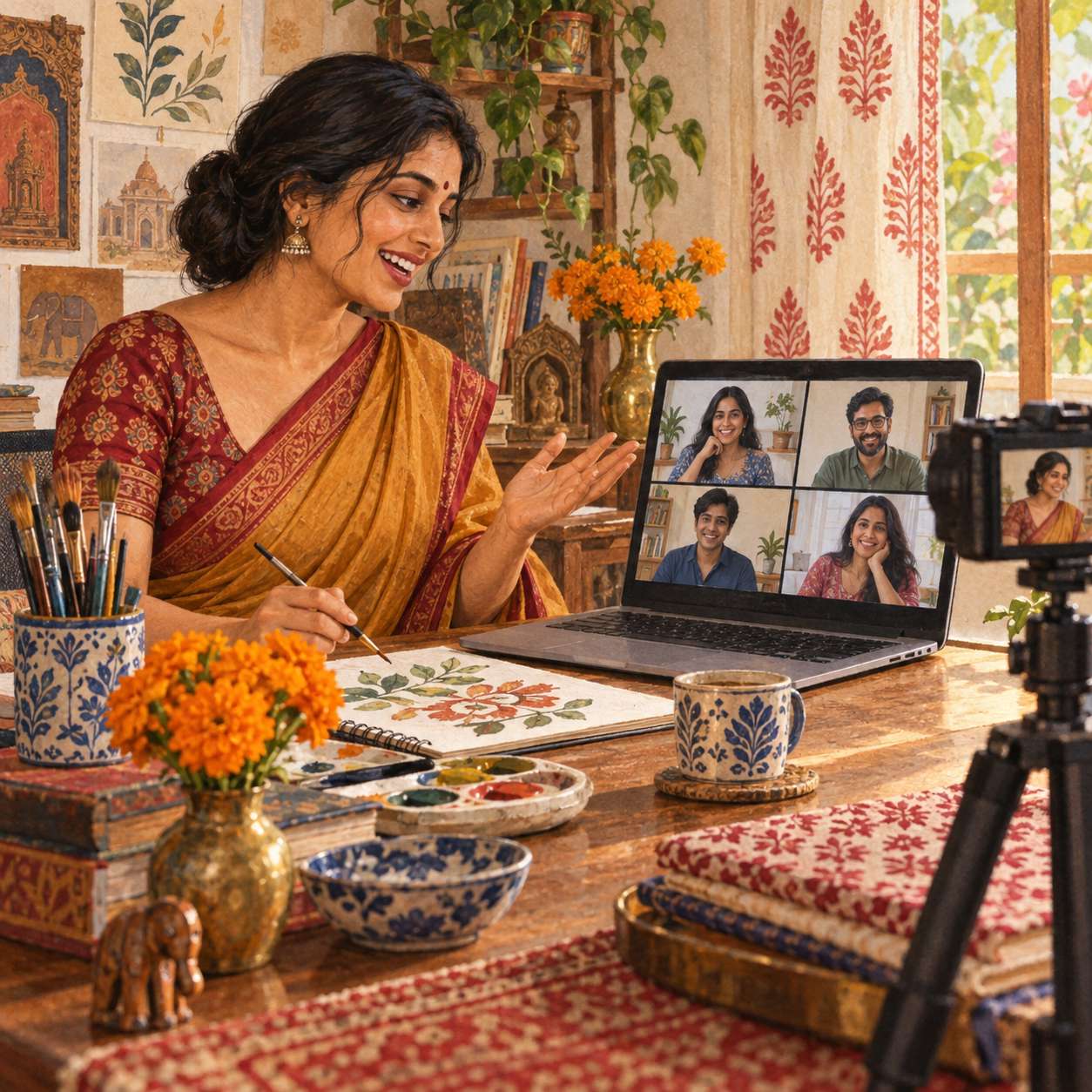 A creator going live from the Saathum app.