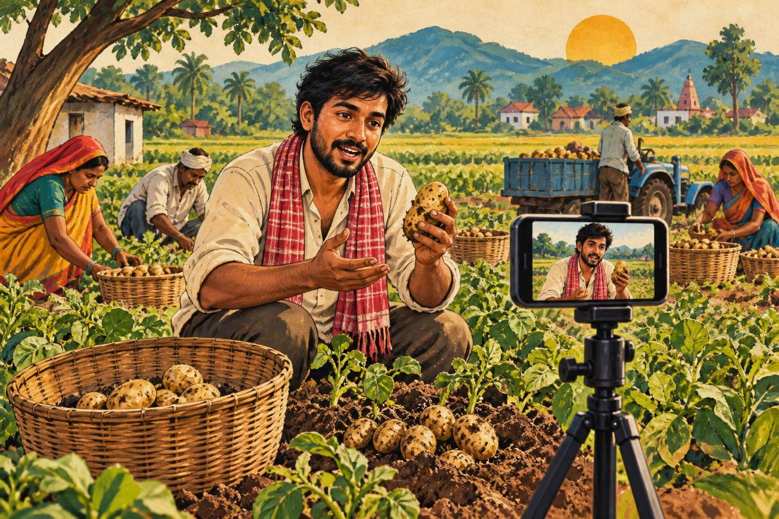 Illustration of Live From The Farm: Show a planting or harvesting day and explain the small decisions behind work on your farm.