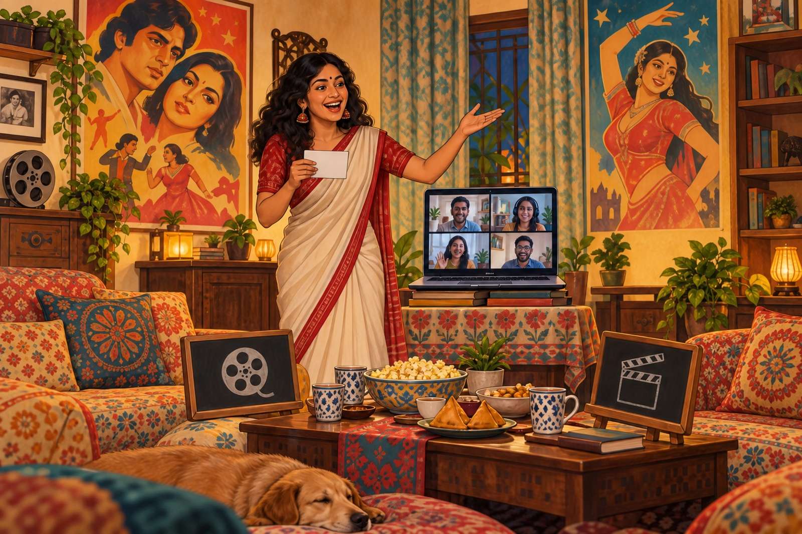 Illustration of Bollywood Trivia Night: Run an original film quiz with teams, questions and a lively host.