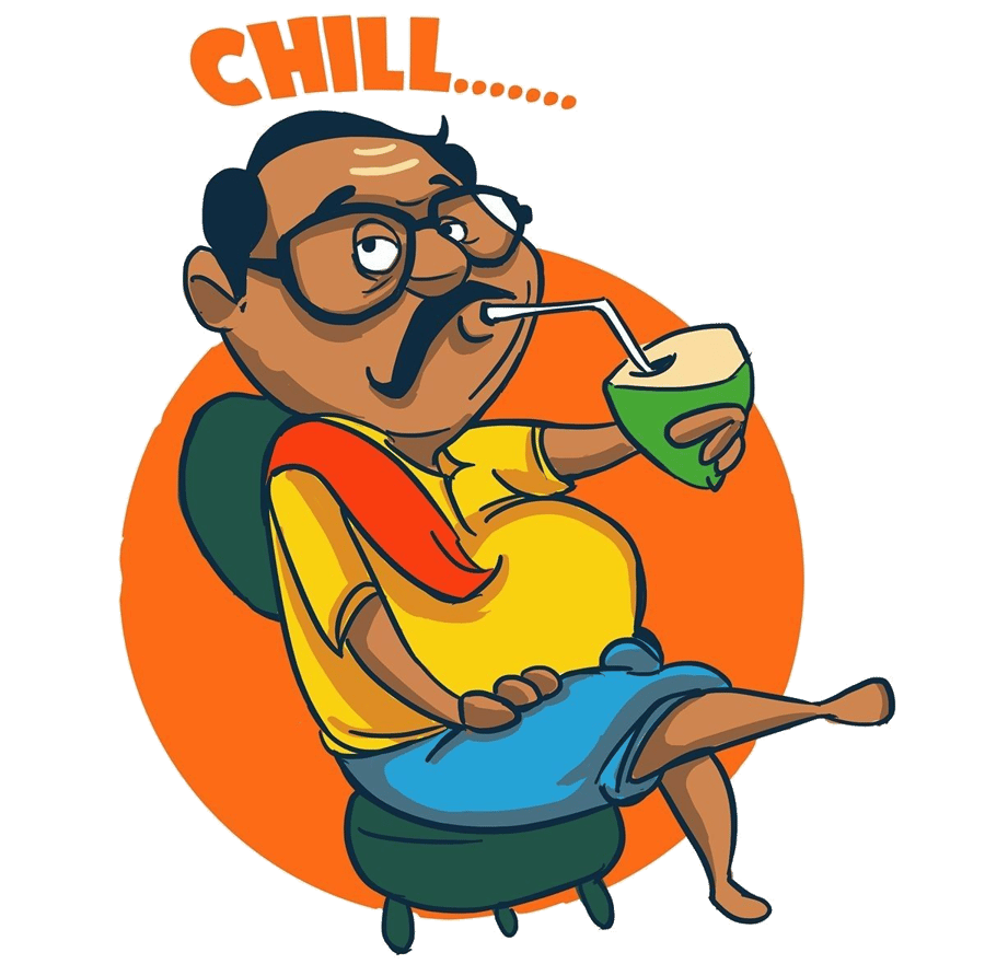 Chill uncle with coconut